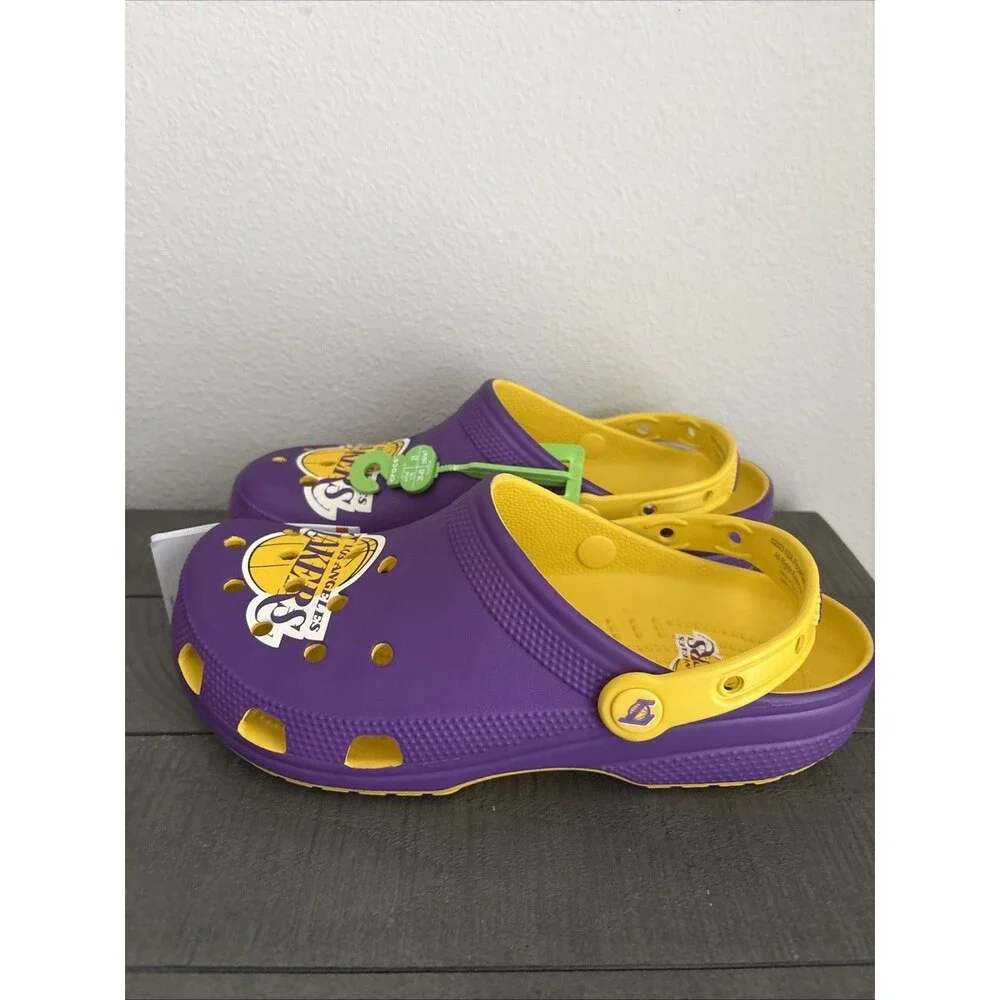 Crocs Los Angeles Lakers NBA Classic Clogs Purple Gold Men's 7 Women's 9 NEW